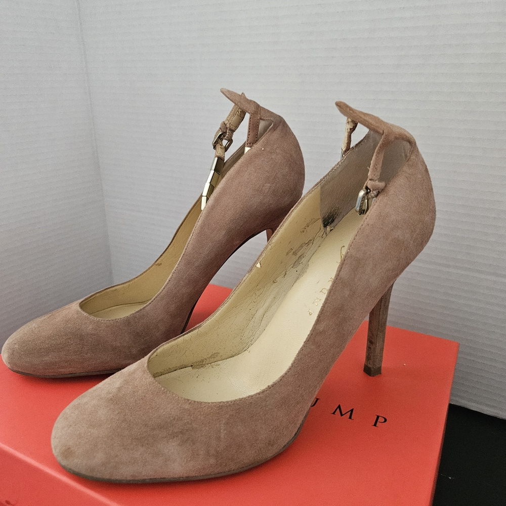 Ivanka Trump Tan Suede Heels